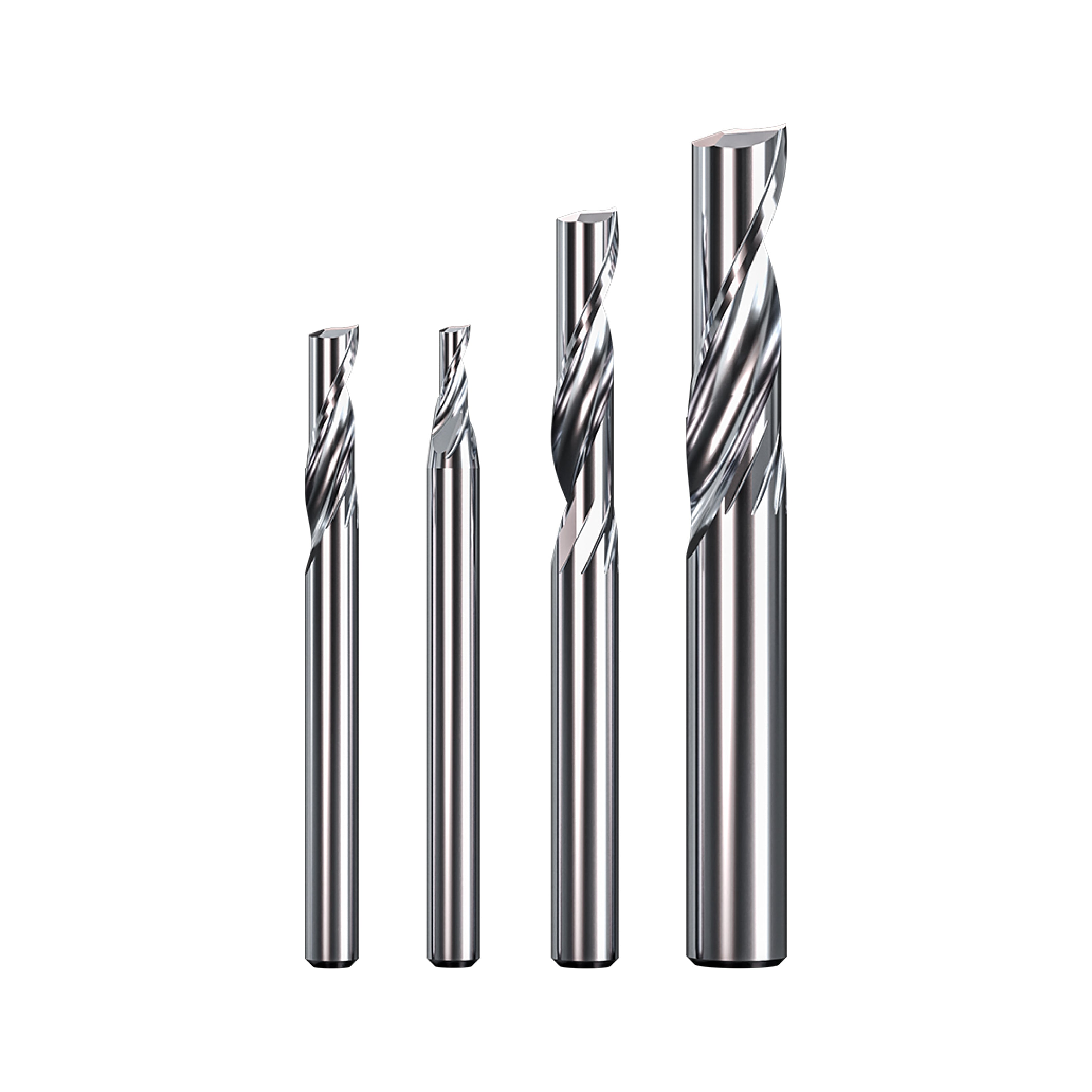 Single-flute spiral end mill (for non-metallic use)