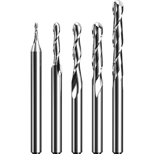 Double-flute ball end mill (for metal use)